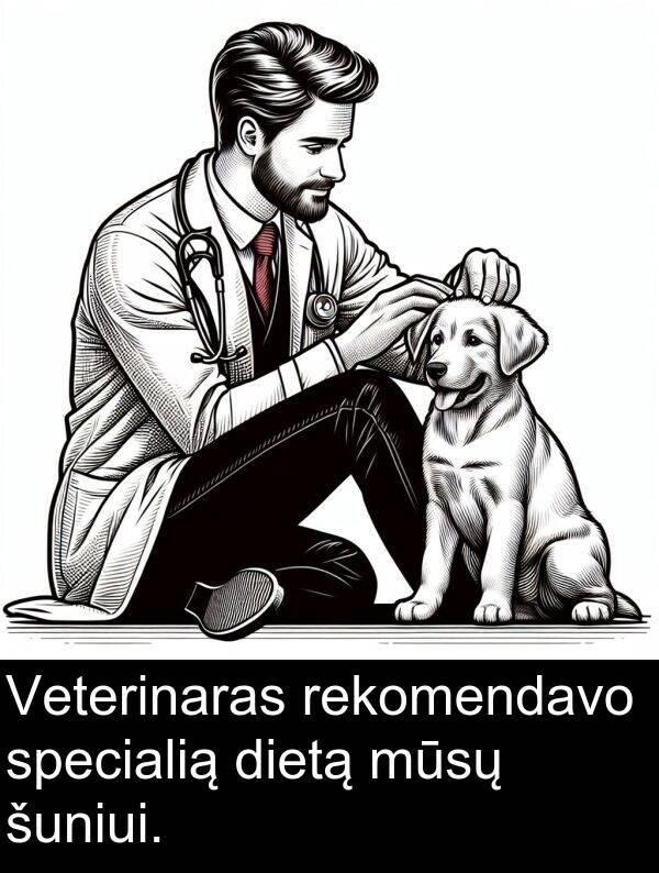 rekomendavo: Veterinaras rekomendavo specialią dietą mūsų šuniui.