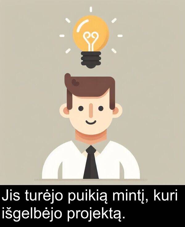 turėjo: Jis turėjo puikią mintį, kuri išgelbėjo projektą.