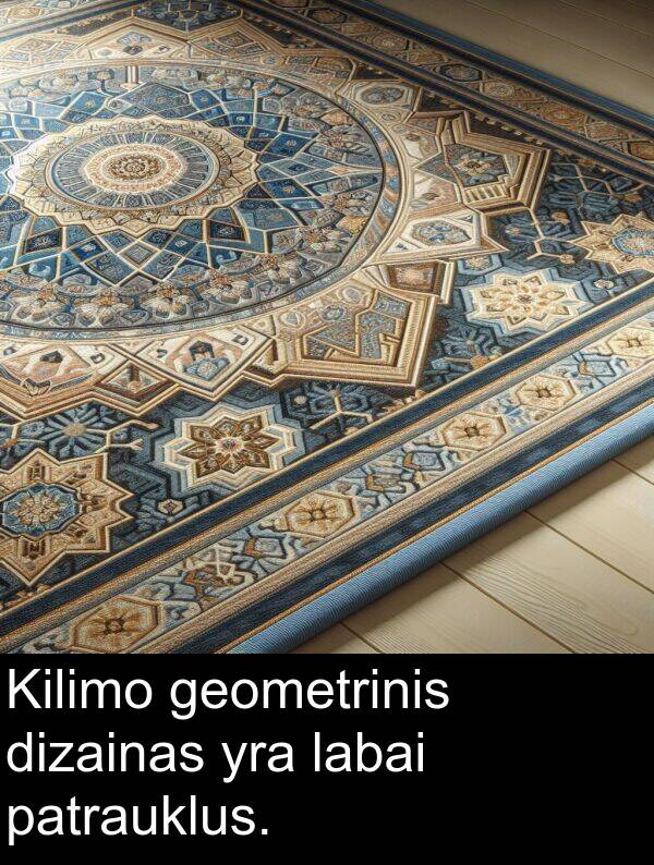 geometrinis: Kilimo geometrinis dizainas yra labai patrauklus.