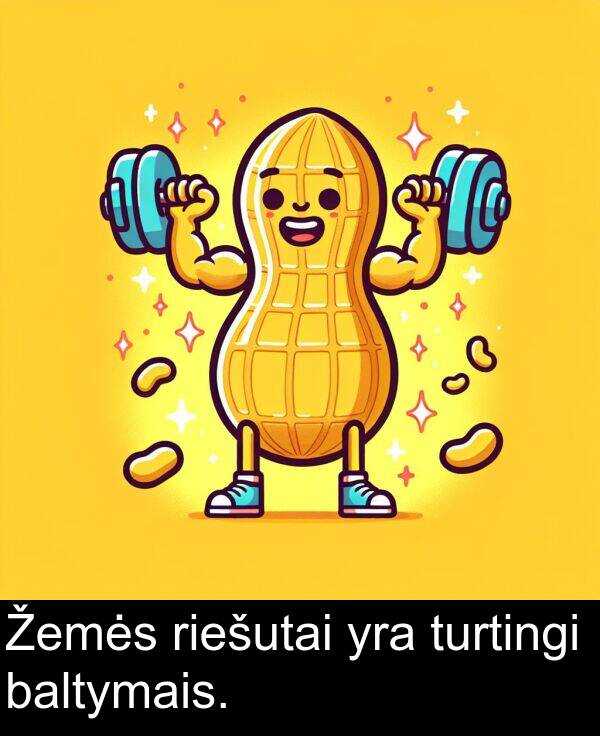 baltymais: Žemės riešutai yra turtingi baltymais.