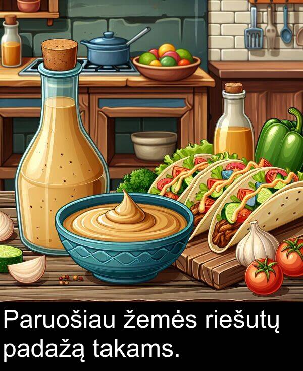 žemės: Paruošiau žemės riešutų padažą takams.