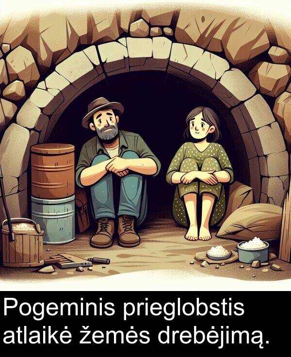 žemės: Pogeminis prieglobstis atlaikė žemės drebėjimą.