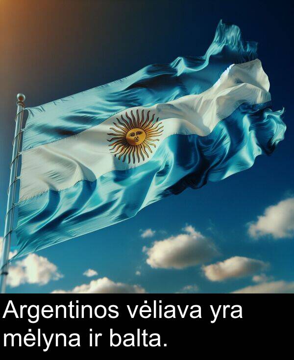 balta: Argentinos vėliava yra mėlyna ir balta.