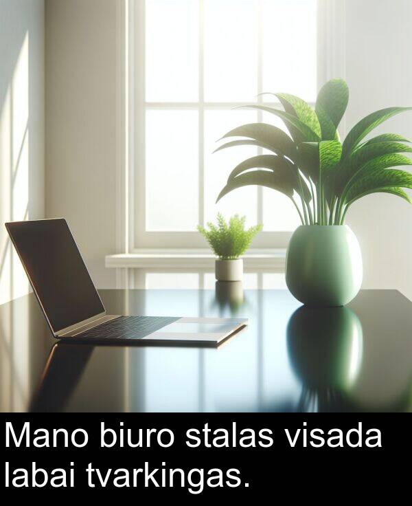 tvarkingas: Mano biuro stalas visada labai tvarkingas.