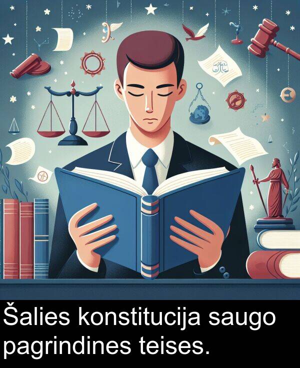 pagrindines: Šalies konstitucija saugo pagrindines teises.