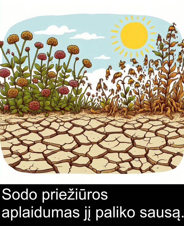 priežiūros: Sodo priežiūros aplaidumas jį paliko sausą.