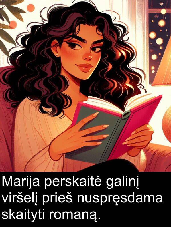 galinį: Marija perskaitė galinį viršelį prieš nuspręsdama skaityti romaną.