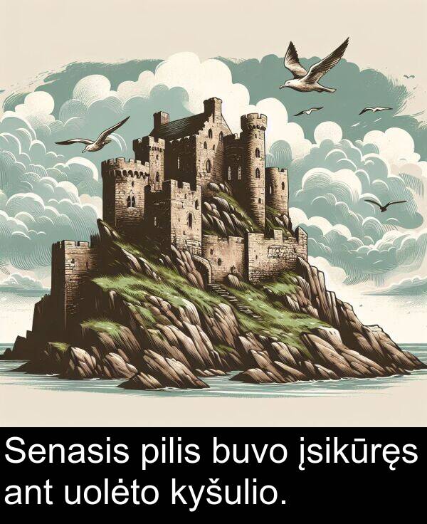 uolėto: Senasis pilis buvo įsikūręs ant uolėto kyšulio.
