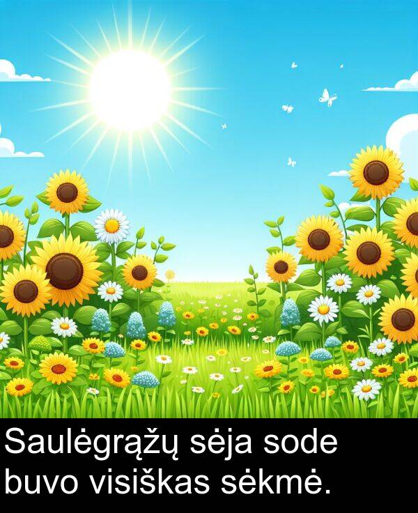 visiškas: Saulėgrąžų sėja sode buvo visiškas sėkmė.