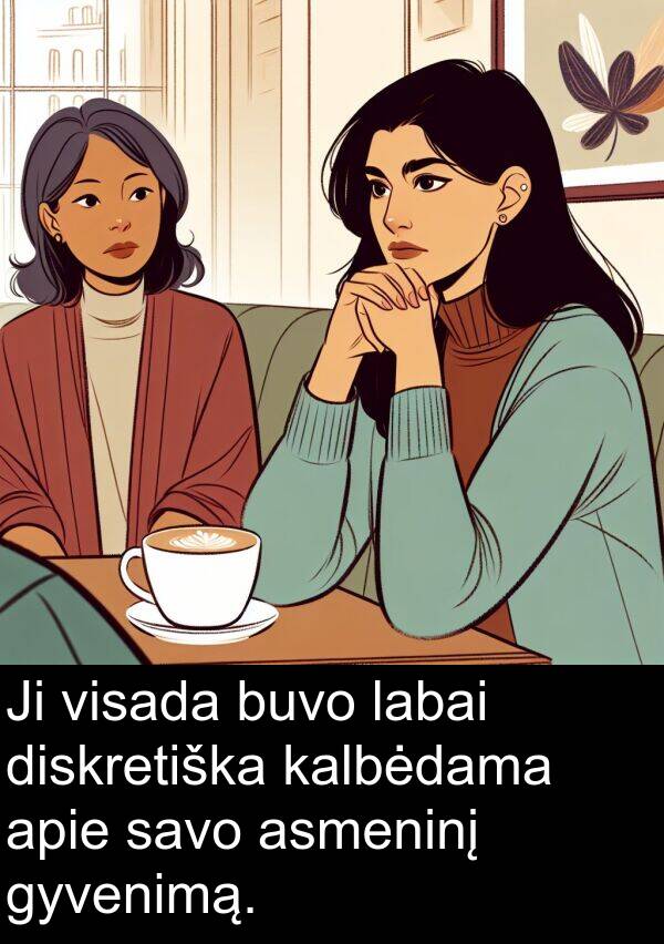 kalbėdama: Ji visada buvo labai diskretiška kalbėdama apie savo asmeninį gyvenimą.