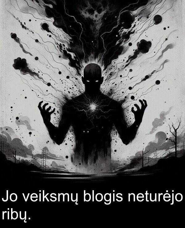 ribų: Jo veiksmų blogis neturėjo ribų.