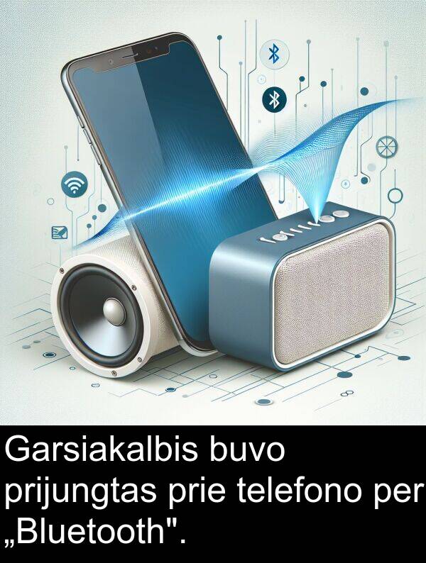 prie: Garsiakalbis buvo prijungtas prie telefono per „Bluetooth".
