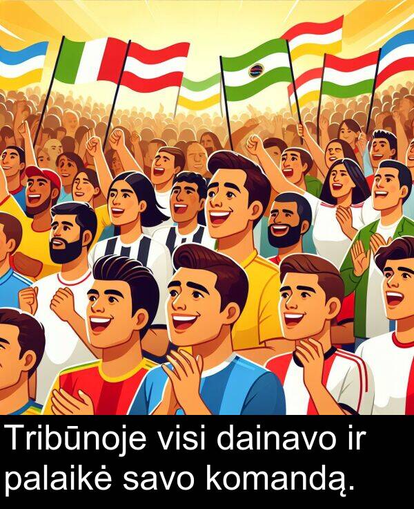 dainavo: Tribūnoje visi dainavo ir palaikė savo komandą.