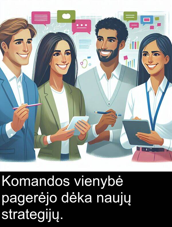 vienybė: Komandos vienybė pagerėjo dėka naujų strategijų.