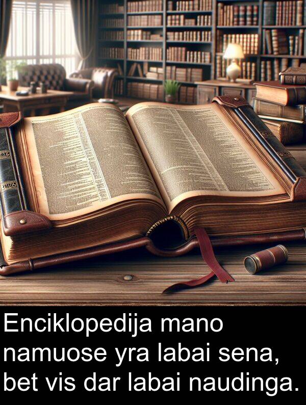 dar: Enciklopedija mano namuose yra labai sena, bet vis dar labai naudinga.