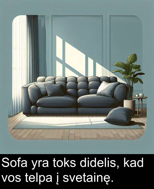 svetainę: Sofa yra toks didelis, kad vos telpa į svetainę.