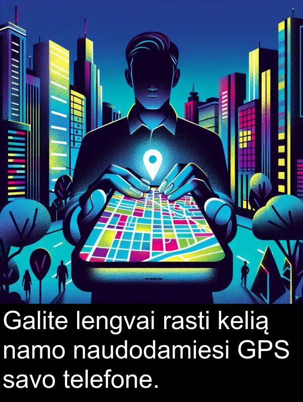 naudodamiesi: Galite lengvai rasti kelią namo naudodamiesi GPS savo telefone.