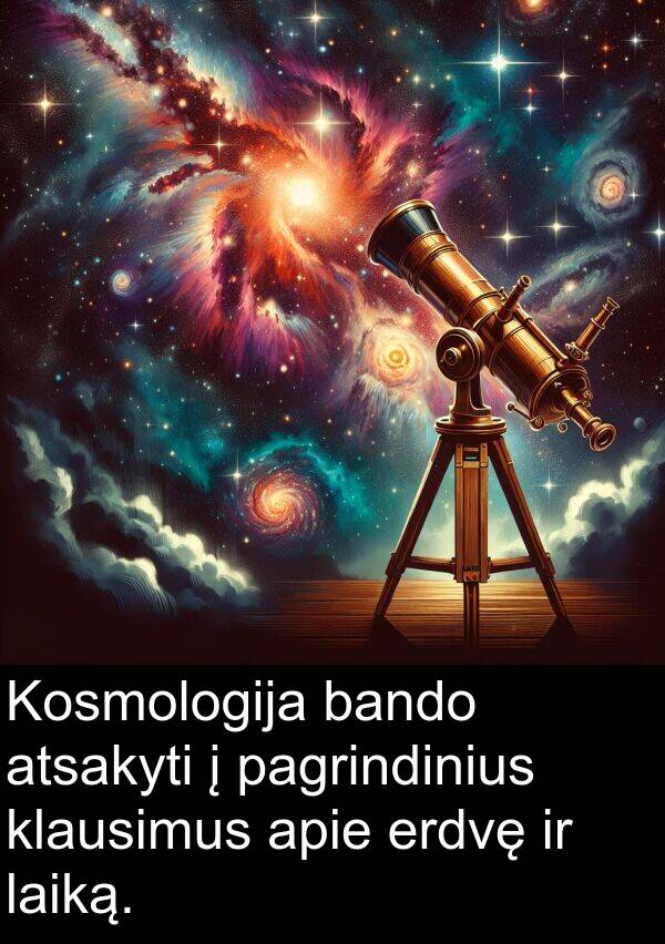 bando: Kosmologija bando atsakyti į pagrindinius klausimus apie erdvę ir laiką.