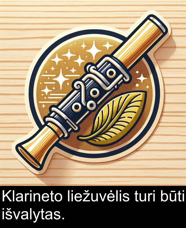 turi: Klarineto liežuvėlis turi būti išvalytas.