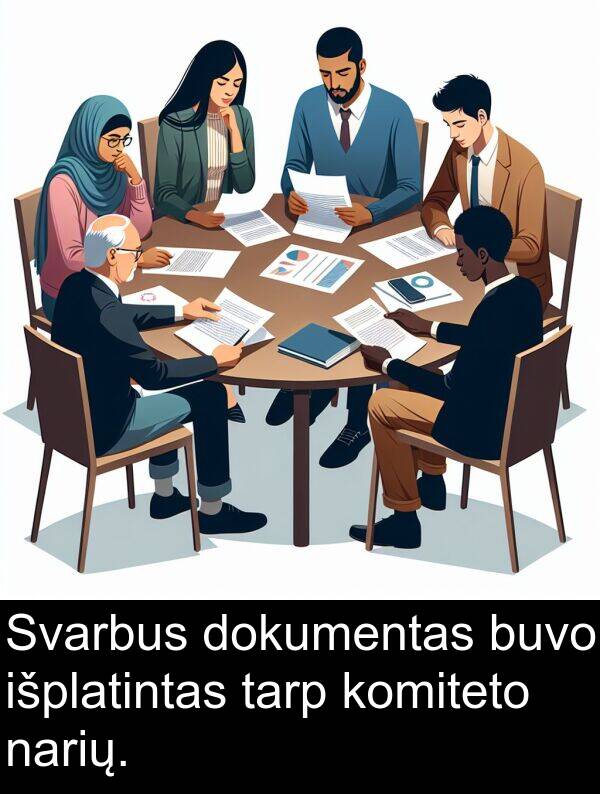tarp: Svarbus dokumentas buvo išplatintas tarp komiteto narių.