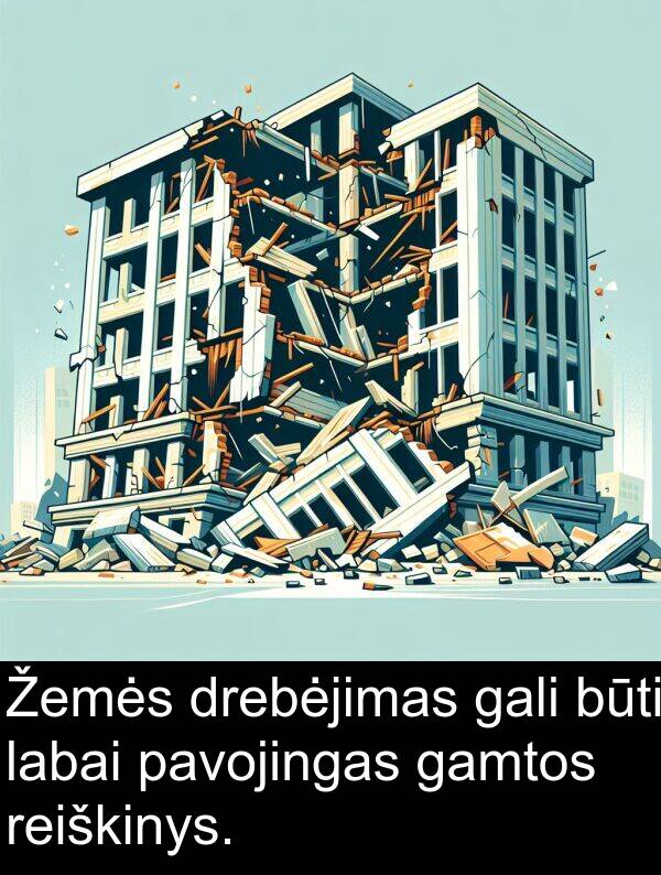 gamtos: Žemės drebėjimas gali būti labai pavojingas gamtos reiškinys.