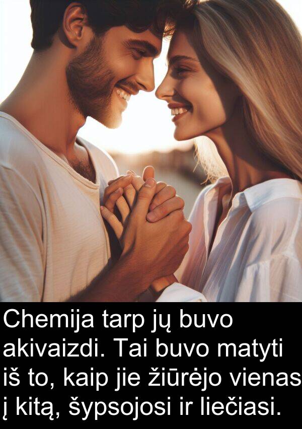 jie: Chemija tarp jų buvo akivaizdi. Tai buvo matyti iš to, kaip jie žiūrėjo vienas į kitą, šypsojosi ir liečiasi.