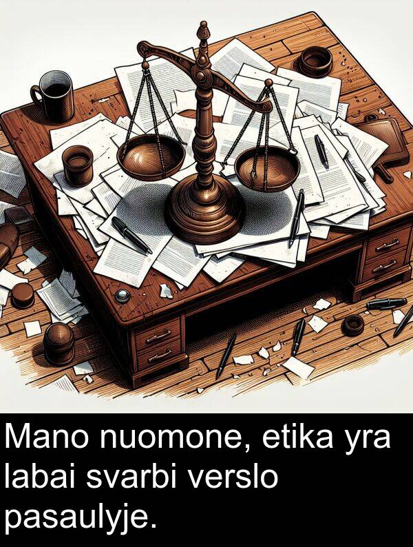 etika: Mano nuomone, etika yra labai svarbi verslo pasaulyje.