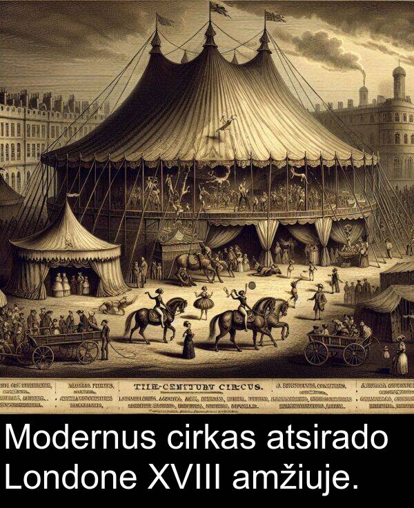 cirkas: Modernus cirkas atsirado Londone XVIII amžiuje.