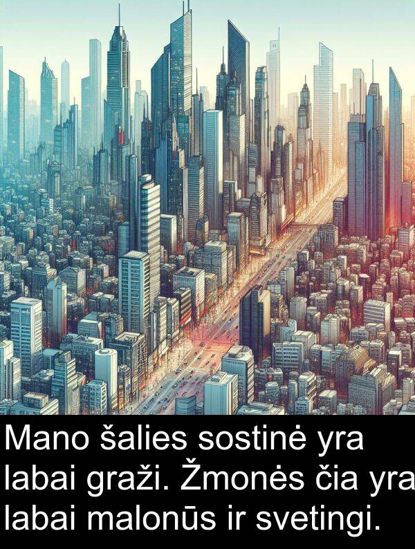 malonūs: Mano šalies sostinė yra labai graži. Žmonės čia yra labai malonūs ir svetingi.