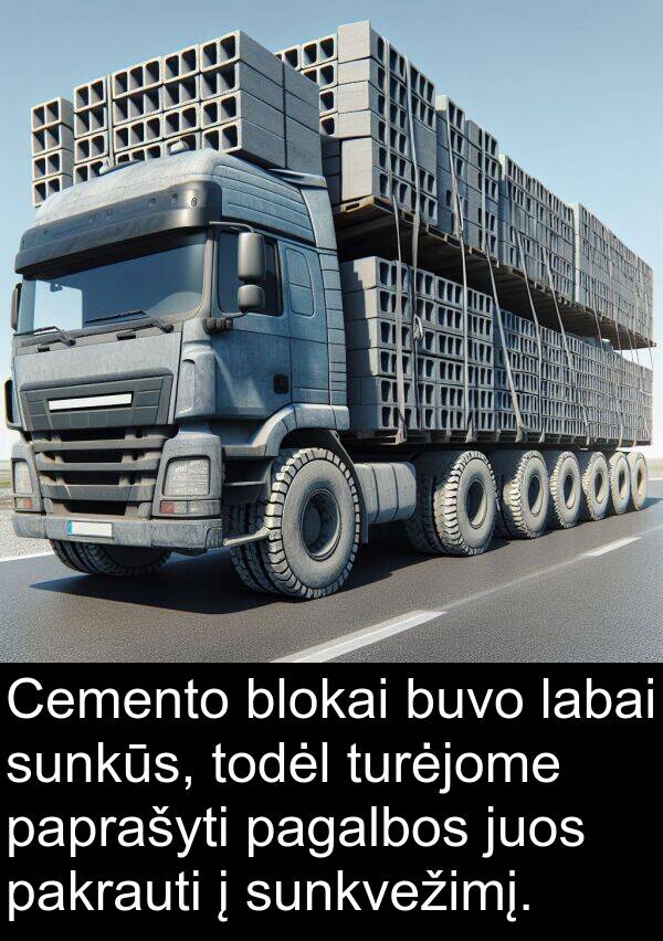 turėjome: Cemento blokai buvo labai sunkūs, todėl turėjome paprašyti pagalbos juos pakrauti į sunkvežimį.