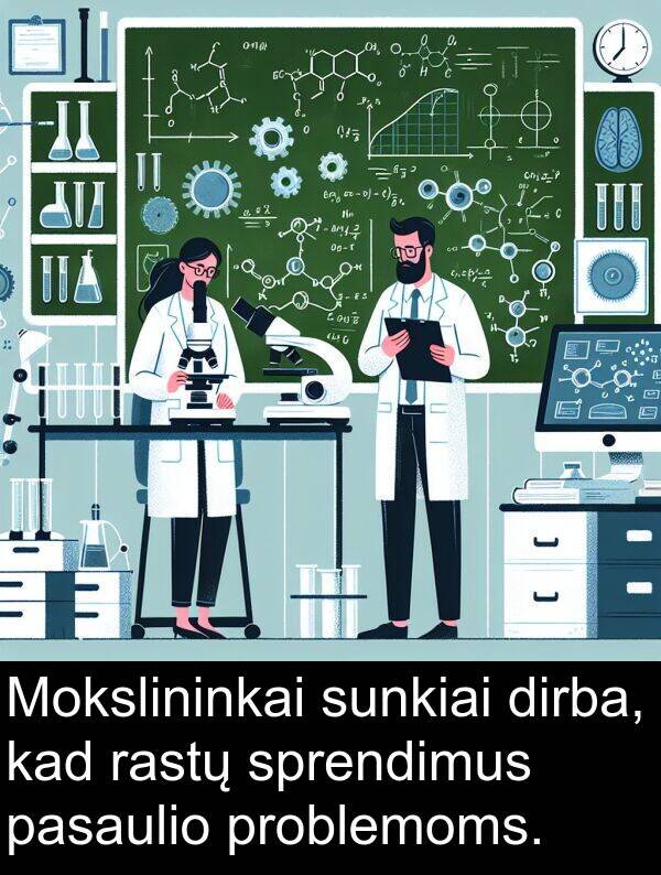 rastų: Mokslininkai sunkiai dirba, kad rastų sprendimus pasaulio problemoms.