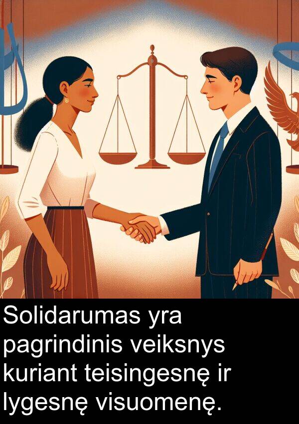 teisingesnę: Solidarumas yra pagrindinis veiksnys kuriant teisingesnę ir lygesnę visuomenę.