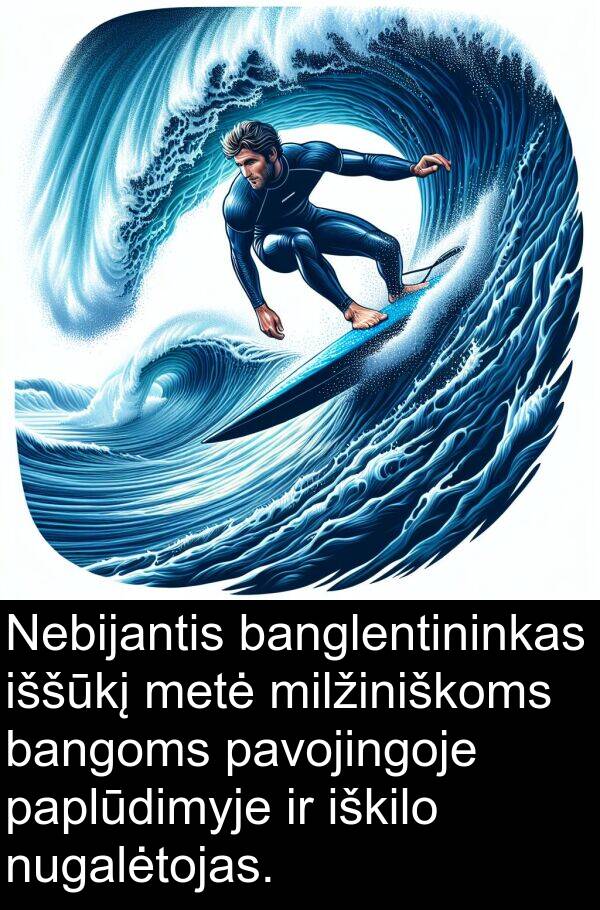 metė: Nebijantis banglentininkas iššūkį metė milžiniškoms bangoms pavojingoje paplūdimyje ir iškilo nugalėtojas.