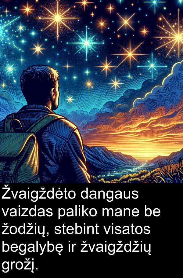 vaizdas: Žvaigždėto dangaus vaizdas paliko mane be žodžių, stebint visatos begalybę ir žvaigždžių grožį.