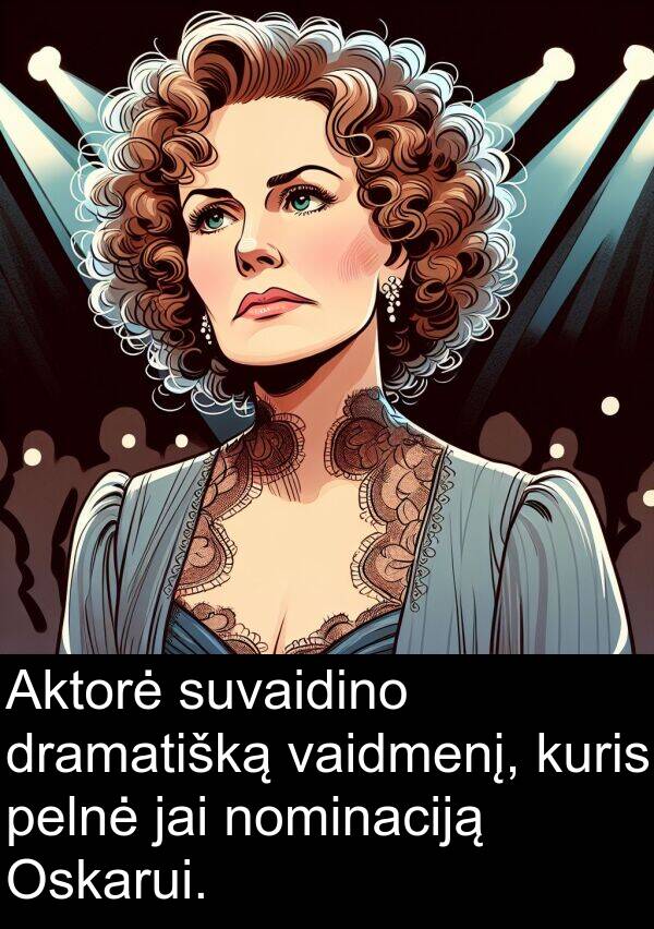 vaidmenį: Aktorė suvaidino dramatišką vaidmenį, kuris pelnė jai nominaciją Oskarui.