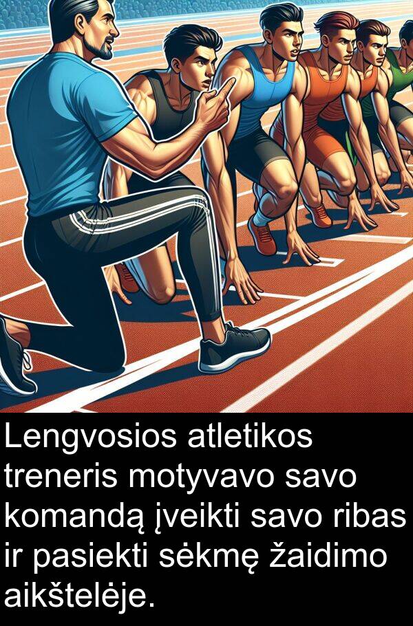 žaidimo: Lengvosios atletikos treneris motyvavo savo komandą įveikti savo ribas ir pasiekti sėkmę žaidimo aikštelėje.