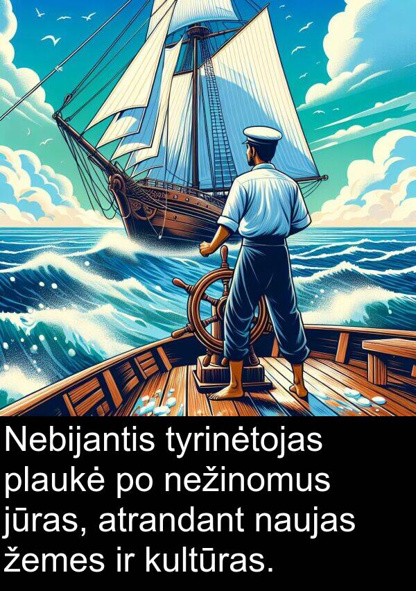 tyrinėtojas: Nebijantis tyrinėtojas plaukė po nežinomus jūras, atrandant naujas žemes ir kultūras.