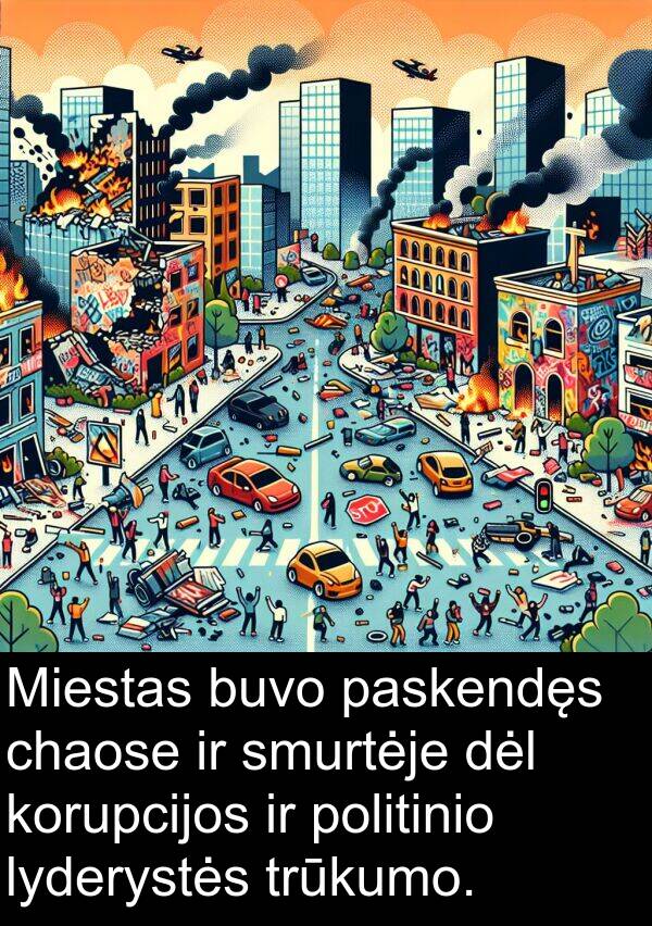 chaose: Miestas buvo paskendęs chaose ir smurtėje dėl korupcijos ir politinio lyderystės trūkumo.