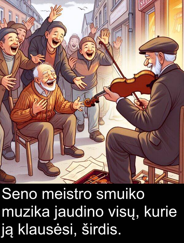 klausėsi: Seno meistro smuiko muzika jaudino visų, kurie ją klausėsi, širdis.