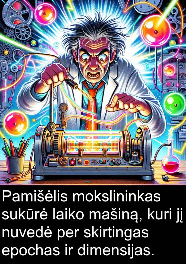 laiko: Pamišėlis mokslininkas sukūrė laiko mašiną, kuri jį nuvedė per skirtingas epochas ir dimensijas.