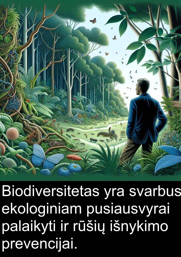 rūšių: Biodiversitetas yra svarbus ekologiniam pusiausvyrai palaikyti ir rūšių išnykimo prevencijai.