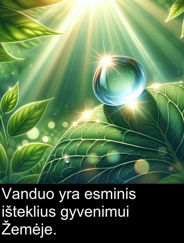 esminis: Vanduo yra esminis išteklius gyvenimui Žemėje.