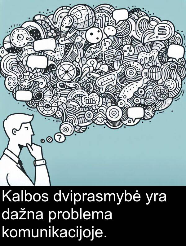 dviprasmybė: Kalbos dviprasmybė yra dažna problema komunikacijoje.