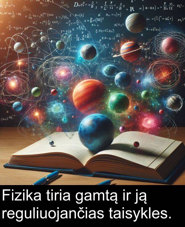 gamtą: Fizika tiria gamtą ir ją reguliuojančias taisykles.