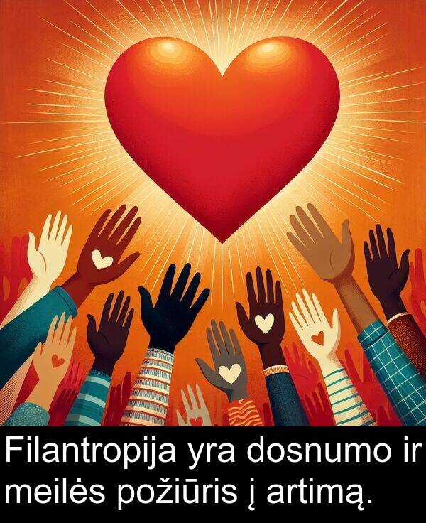 dosnumo: Filantropija yra dosnumo ir meilės požiūris į artimą.