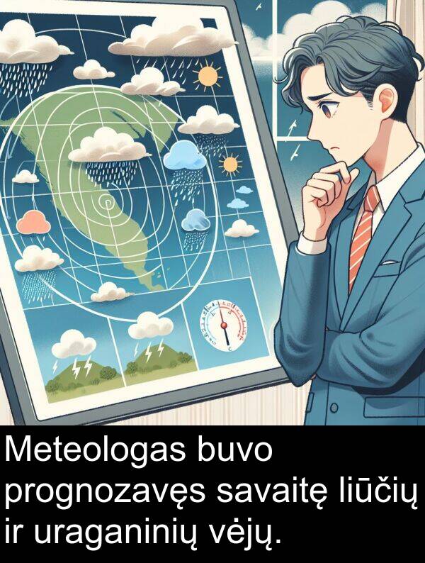 uraganinių: Meteologas buvo prognozavęs savaitę liūčių ir uraganinių vėjų.