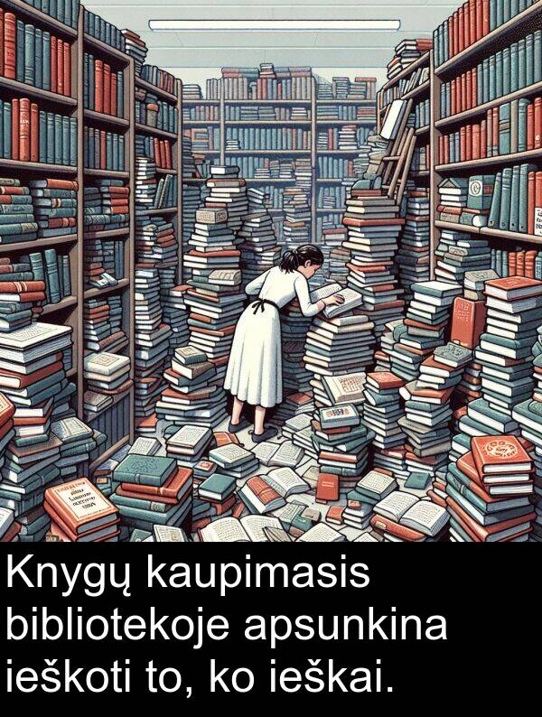 ieškai: Knygų kaupimasis bibliotekoje apsunkina ieškoti to, ko ieškai.