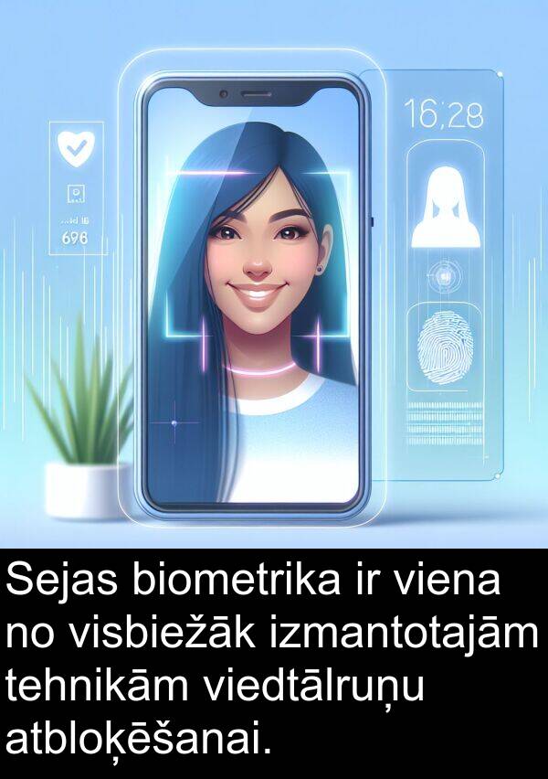 atbloķēšanai: Sejas biometrika ir viena no visbiežāk izmantotajām tehnikām viedtālruņu atbloķēšanai.