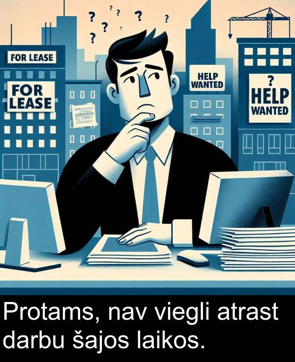 šajos: Protams, nav viegli atrast darbu šajos laikos.