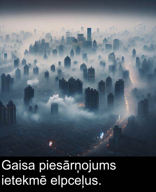 piesārņojums: Gaisa piesārņojums ietekmē elpceļus.